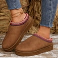 thumbnail image 1 of Women's Winter Slippers, Platform Snow Boots, Thickened Flat Boots, Warm Shoes, Outdoor Non Slip Boots Brown Winter Boots For Women, 1 of 9