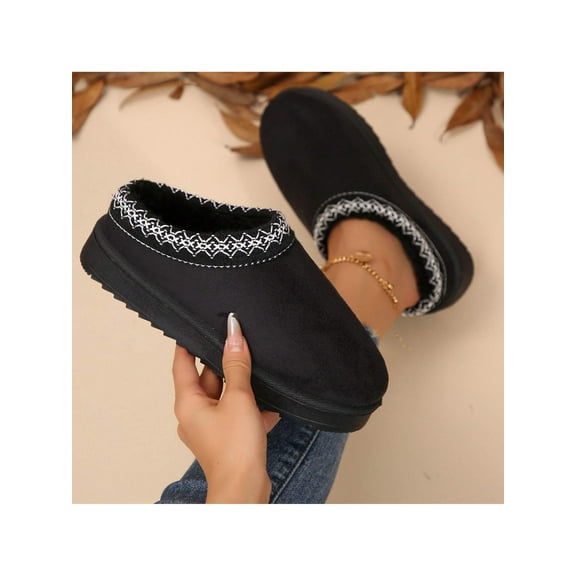 Women's Winter Slippers Snow Boots - Thickened Flat Soles, Warm Non-Slip Outdoor Comfort Shoes for Winter