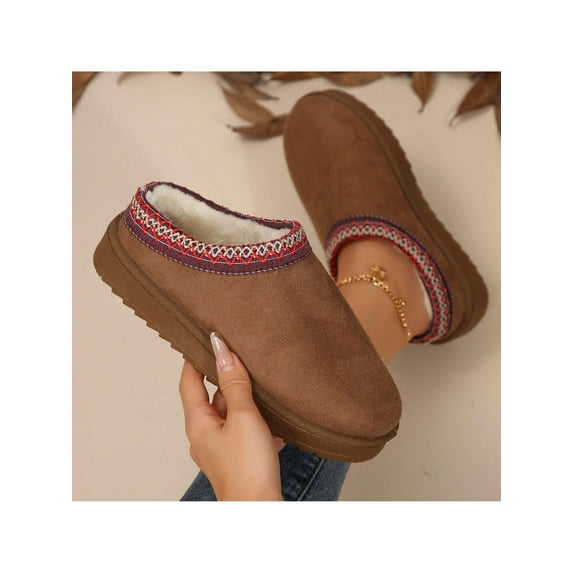 Women's Winter Slippers with Thickened Flat Soles - Durable, Non-Slip, Warm for Indoor & Outdoor Comfort