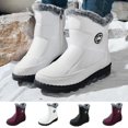 thumbnail image 1 of Women's Winter Snow Boots Fleece Lined Mid Calf Round Toe Water Resistant Boots Anti-Slip Rubber Sole Side Zipper Flat Warm Outdoor Boots for Fall Winter Daily Wear, 1 of 6