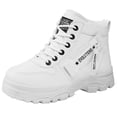 thumbnail image 1 of Women's Winter Snow Boots Letter Print Faux furry Lined Waterproof Lace-Up Mid-Calf Warm Boots, 1 of 5