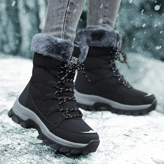Women's Winter Snow Boots Lightweight Warm Faux Fur Lined Mid-Calf Booties
