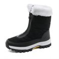 thumbnail image 1 of Women's Winter Snow Boots Outdoor Hiking Skiing Comfortable Anti-Slip Plush Zipper Cold-Resistant Thickened High Boots Black 7 US, 1 of 7