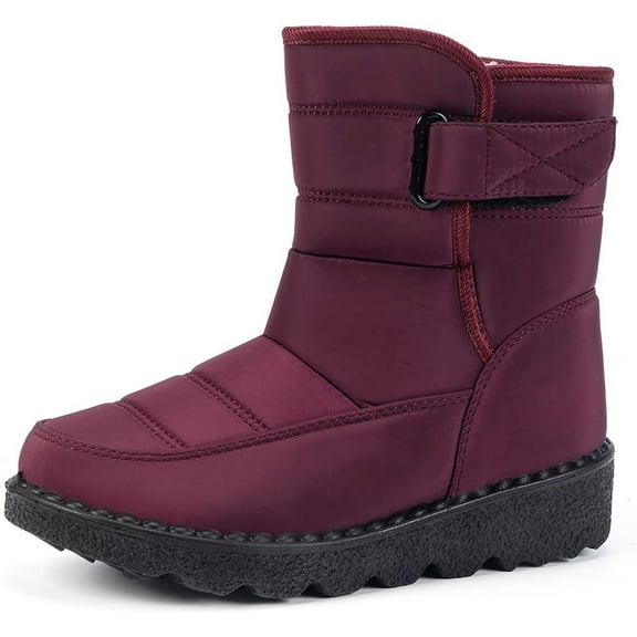 Women's Winter Snow Boots - Slip-On Shoes with Thick Anti-Slip Sole for Cold Weather, Outdoor & Casual Wear