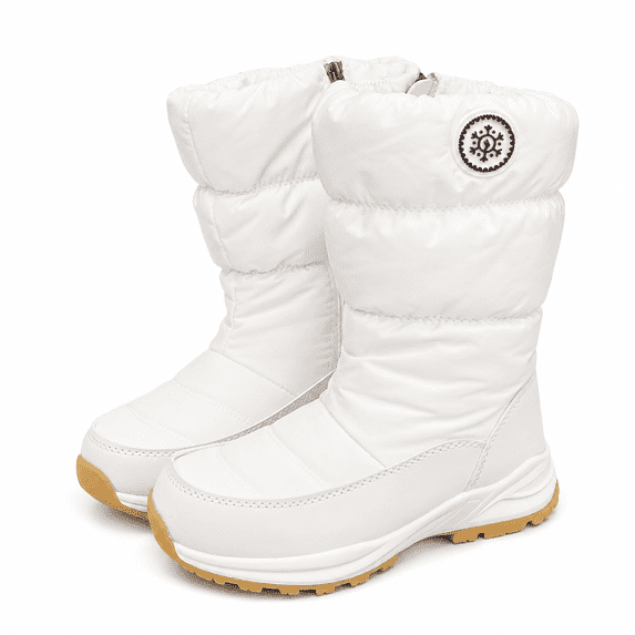 Women's Winter Snow Boots, Warm Faux Fur Lined Mid-Calf Boots, Side Zip, Treaded Sole