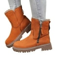 thumbnail image 1 of Women's Winter Snow Boots Warm Insulated Slip On Ankle Bootie Comfy Suede Classic Mid-calf Fuzzy Boots, 1 of 9