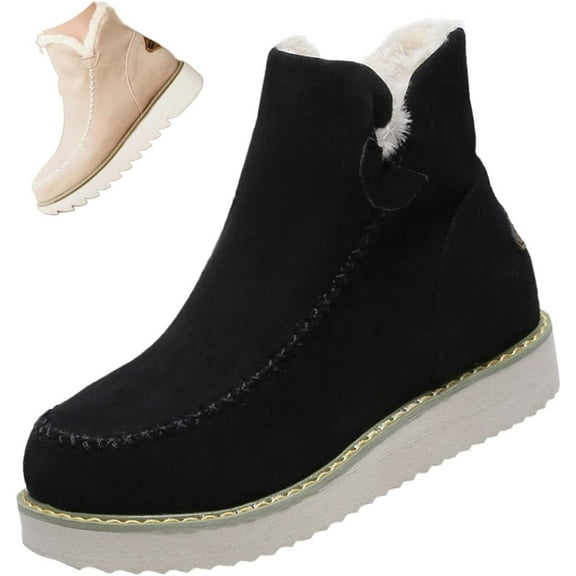 Women's Winter Snow Boots - Waterproof Ankle Boots with Anti-Slip Sole & cotton Lining