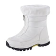 thumbnail image 1 of Women's Winter Snow Boots Waterproof Warm Comfortable Faux Fuzzy Insulated Non-Slip Outdoor Lace-Up Florin Mid Calf Booties White Size 6, 1 of 9