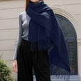 thumbnail image 1 of Women's Winter Solid Color Tassel Shawl Warm Scarf Hat Gloves Scarf Hat Gloves Scarf Set Women Scarf Hat Gloves Scarf Gloves Hat Set for Women Hat Gloves Scarf Set Girls Scarf Hat Set Men Gloves Scarf, 1 of 3