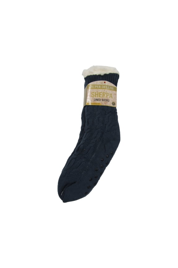 Women's Winter Super Soft Thick Warm Sherpa Cozy Fuzzy Fleece-lined Anti slip Grippers Slipper Socks (Teal)