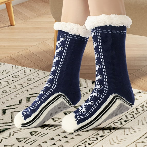 Women's Winter Super Soft Warm Cozy Fleece Lined Fuzzy Slipper Socks with Grippers