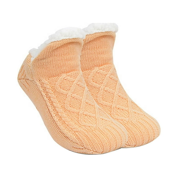 Women's Winter Super Soft Warm Cozy Fuzzy Fleece-Lined With Grippers Slipper Socks