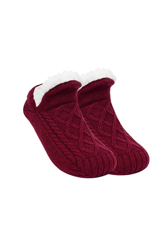 Women's Winter Super Soft Warm Cozy Fuzzy Fleece-Lined With Grippers Slipper Socks