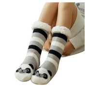 EDIODPOH Women's Winter Super Soft Warm Fuzzy -Lined Grippers Slipper Socks Running Socks Tab Crazy Socks Womens Extra Large Socks Gifts for Women 100% Cotton Socks Cute No Show Socks Women