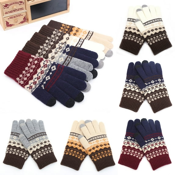 Women's Winter Thermal Fleece Gloves Thick Touchscreen Cold Weather Handwear