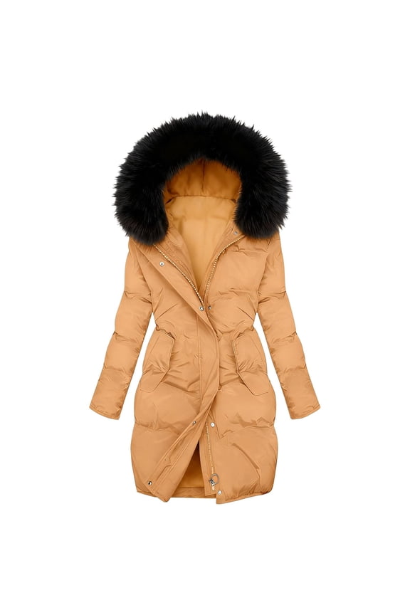 Women's Winter Thermal Heavyweight Hooded Coat Extreme Cold Weather Windproof Full Zip Jacket Outwear