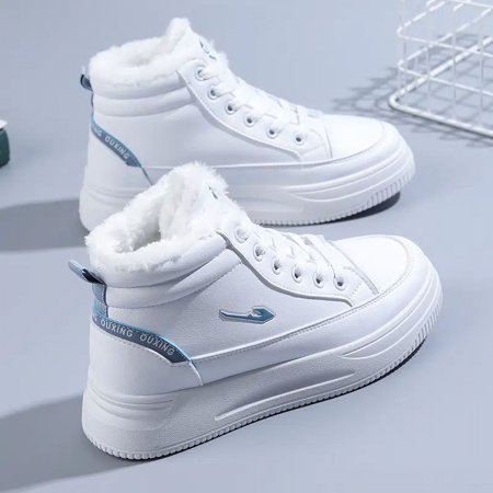 Women‘s Winter Thermal Skate Shoes  Warm Plush High Top Lace Up Snow Shoes  Women‘s Footwear