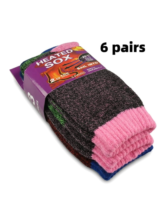 Women's Winter Thermal Socks, Soft Fuzzy Lined Crew Socks, 3-12 Pairs