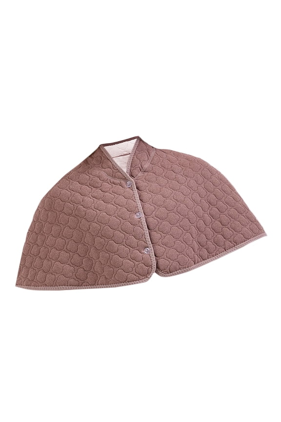 Women's Winter Thick Thermal Capes Button Front Fleece Lined Shoulder Brace Wrap Quilted Shawl Short Cloak for Casual