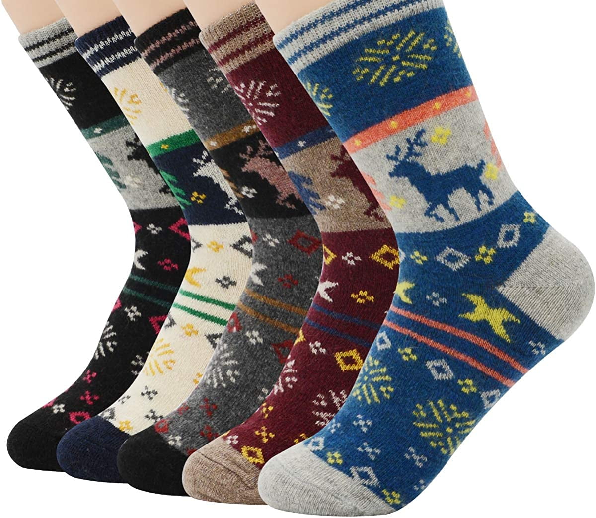 Women s Winter Thick Warm Casual Crew Socks Cute Animal Vintage