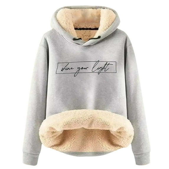 Women's Winter Thick Woolen Warm Solid Color Color Lamb Wool Hooded Sweatshirt Jacket Casual Womens Hoodies Lightweight Sweatshirts for Women Womens Long Sweaters Hoodies Hoodies for Women Casual