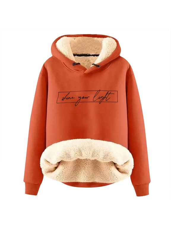 Women's Winter Thick Woolen Warm Solid Color Color Lamb Wool Hooded Sweatshirt Jacket