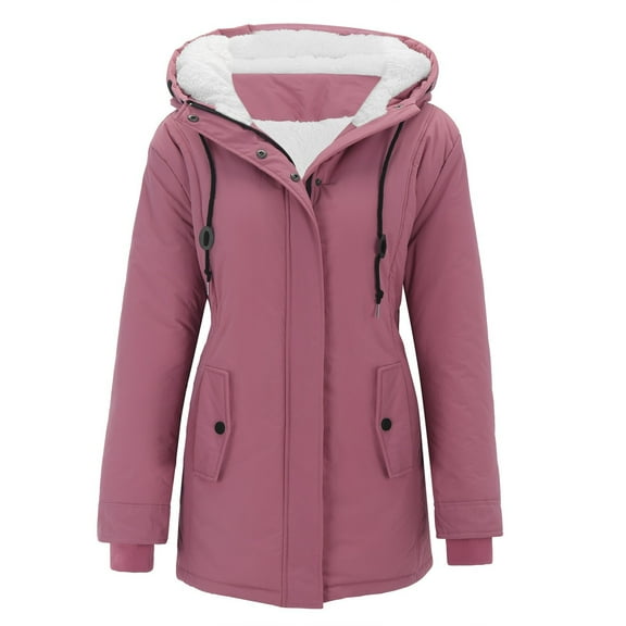 Women's Plus Size Winter Coat Recycled Puffer Jacket Warm Thicken Parka Overcoat with Removable Hood