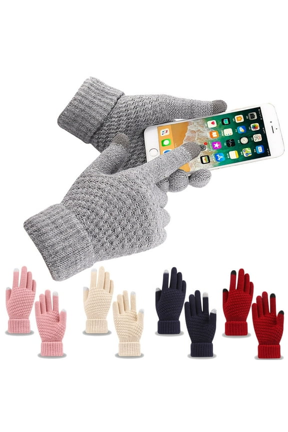 Dalrosia Women's Winter Touch Screen Gloves Warm Fleece Lined Knit Gloves Elastic Cuff Winter Texting Gloves