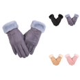 thumbnail image 1 of Women's Winter Touchscreen Gloves Ã¢ÂÂ Chenille Cable Knit with Suede Accents, Lined, Cuffs, Warm Elastic Thermal Gloves for Cold Weather Driving & Texting, 1 of 9