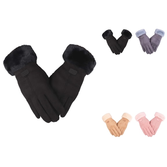 Women's Winter Touchscreen Gloves Ã¢ÂÂ Chenille Cable Knit with Suede Accents, Lined, Cuffs, Warm Elastic Thermal Gloves for Cold Weather Driving & Texting