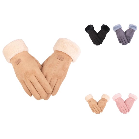 Women's Winter Touchscreen Gloves Ã¢ÂÂ Chenille Cable Knit with Suede Accents, Lined, Cuffs, Warm Elastic Thermal Gloves for Cold Weather Driving & Texting