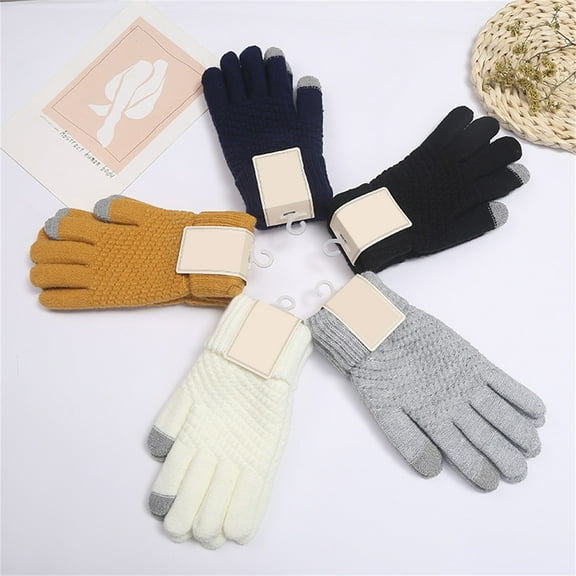 Women's Winter Touchscreen Gloves Fleece Lined Knitted Winter Gloves Texting Warm Gloves with Touch Screen Fingers Elastic Cuff Women's Cold Weather Gloves