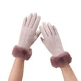thumbnail image 1 of Women's Winter Touchscreen Gloves Fleece-Lined Warm Gloves Fuzzy Cuffs Cute Gloves for Cycling & Cold Days, 1 of 3