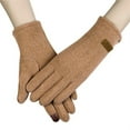thumbnail image 1 of Women's Winter Touchscreen Gloves, Fleece Lined Warm Gloves with Touchscreen Function, Windproof Cold Weather Gloves for Driving, Outdoor Activities, and Daily Use - Coffee, 1 of 3