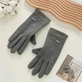 thumbnail image 1 of Women's Winter Touchscreen Gloves with Fleece Lining, Warm Thermal Screen Compatible Gloves for Cold Weather, Soft Windproof Smartphone Gloves for Driving, Running, and Outdoor Activities Grey, 1 of 3