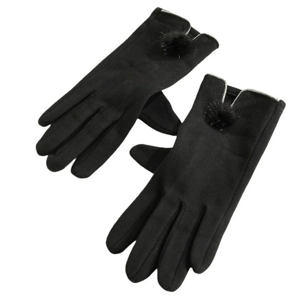 Women's Winter Touchscreen Gloves with Fleece Lining, Warm Thermal Screen Compatible Gloves for Cold Weather, Soft Windproof Smartphone Gloves for Driving, Running, and Outdoor Activities Black