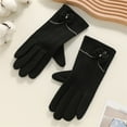 thumbnail image 1 of Women's Winter Touchscreen Gloves with Fleece Lining, Warm Thermal Screen Compatible Gloves for Cold Weather, Soft Windproof Smartphone Gloves for Driving, Running, and Outdoor Activities Black, 1 of 3