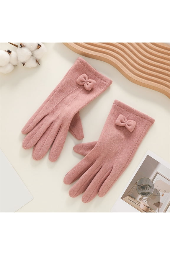 Women's Winter Touchscreen Gloves with Fleece Lining, Warm Thermal Screen Compatible Gloves for Cold Weather, Soft Windproof Smartphone Gloves for Driving, Running, and Outdoor Activities Pink