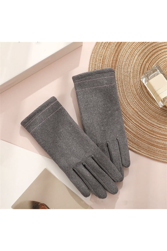 Women's Winter Touchscreen Gloves with Fleece Lining, Warm Thermal Screen Compatible Gloves for Cold Weather, Soft Windproof Smartphone Gloves for Driving, Running, and Outdoor Activities Grey
