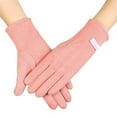 thumbnail image 1 of Women's Winter Touchscreen Gloves with Fleece Lining, Warm Thermal Screen Compatible Gloves for Cold Weather, Soft Windproof Smartphone Gloves for Driving, Running, and Outdoor Activities Pink, 1 of 4