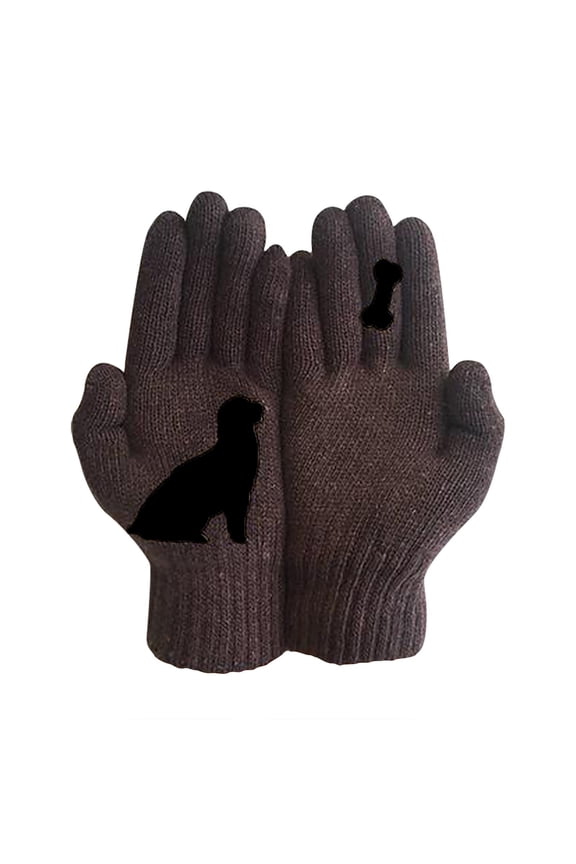 Women's Winter Touchscreen Split Finger Gloves Lined Knit Texting Gloves with Elastic for Cold Weather