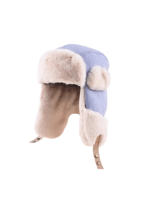 Women's Winter Trapper Hat for Adults Thickened Warm Plush Lined Lei Feng Cap with Ear Flaps and Adjustable Chin Strap Thermal Outdoor Headwear Everyday Casual Apparel Accessory