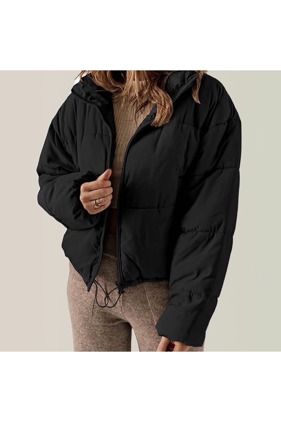 Women's Winter Trend Foreign Style Solid Color Warm Padded Jacket Juniors Business Suit World of Dance Windbreaker Girl Warm Coat Jacket Womens Womens Long Length with Hood Thickened Jacket Women for