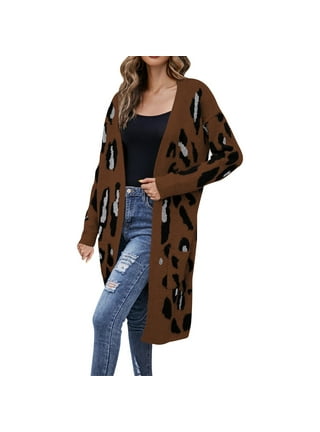 Long Leopard Print Cardigan