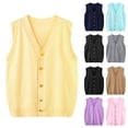 thumbnail image 1 of Women's Winter V Neck Sleeveless Knitted Cardigan Sweater Jacket , Casual Loose Fit Open Front Longline Vest Top, Solid Color Soft Knit Fashion Essential for Women | CSEONE,Black Free Size, 1 of 8