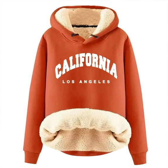 Women's Winter Velvet Padded Warm Cardigan Sherbet Hooded Sweatshirt Jacket