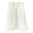 thumbnail image 1 of Women's Winter Vest Jackets Faux Fur Coat V Neck Sleeveless Open Front Cardigans Casual Elegant Dressy Outwear (L, White 01), 1 of 4