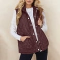 thumbnail image 1 of Women's Winter Vest Sleeveless Fleece Jacket Zip Up Stand Collar Long Warm Drawstring Coat With Pockets Outerwear, 1 of 7
