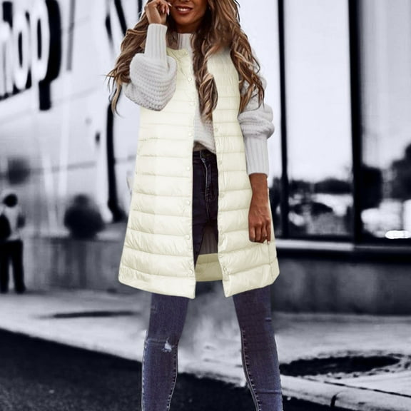 Women's Winter Vest Thin And Light Down Coat Casual Down Coat Slim Gilet Quilted Jacket Outdoor Winter Coat Vest With Pockets Womens Sweater Coat Wool Vintage Coat Long Winter Coats Trench plus Size