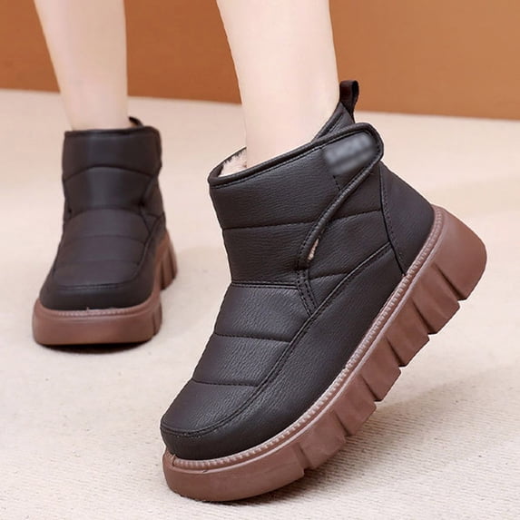 Women's Winter Warm Boots With Fleece Casual Comfortable Non Slip And One Foot Shoes